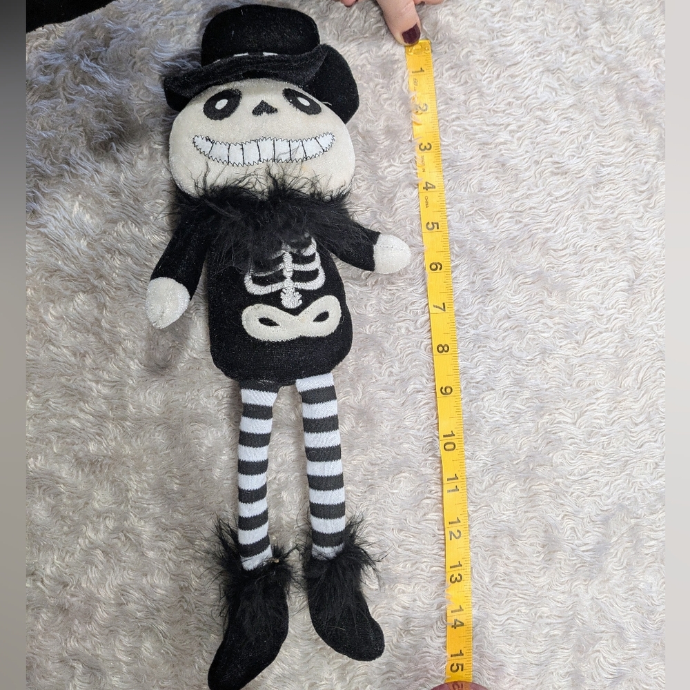 Sitting MR SKULL Skeleton Plush Doll - Picture 8 of 11